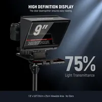 Téléprompteur HD 9 pouces pour X1 Pro II avec verre séparateur de faisceau, télécommande RT113 et fixation rapide pour smartphones et appareils photo reflex numériques