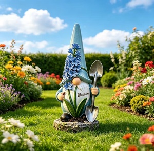 Estatua de Gnomo Divertido de Resina para Decoración de <span class=keywords><strong>Jardín</strong></span>, Gnomo Sentado en un Hongo, Figura de Gnomo de <span class=keywords><strong>Jardín</strong></span> Personalizada, Regalo - Product Image 4