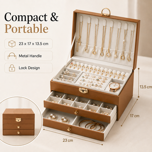 Luxury Modern Handmade Foldable PU Leather Velvet Jewelry Storage Case Travel Display <b>Box</b> Women Ring Watch Set Organizer - Product Image 2