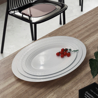 Assiettes ovales en mélamine personnalisées avec logo, 13/14 pouces, pour restaurant, écologiques, en plastique, pour fêtes