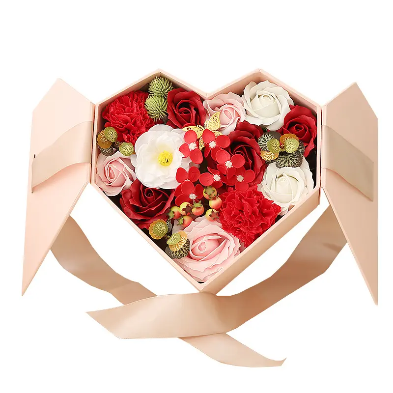 Hartvormige Rozenzeep Bloem Geschenkdoos Cadeau Valentijnsdag Mother 'S Day Box