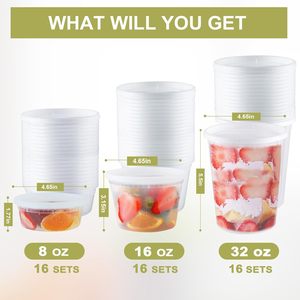 High Quality PP Clear Disposable Microwavable Detachable 8oz Round <b>Food</b> <b>Container</b> Take Away <b>Food</b> Boxes and Cups - Product Image 2