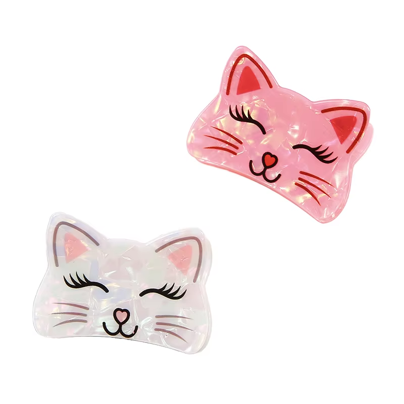 DOWELL Korean Style Acrylic Claw Clip Medium Cute Kitten Hair Claw New Shark Hair Clip Girl Fun Half-Up Hair Clip