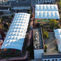 Cubierta de Membrana Tensada para Escenarios al Aire Libre, Estructura de Acero con Arco de Gran Envergadura, Recubrimiento PVDF/PTFE Ecológico