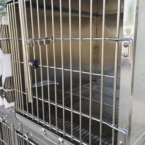 不锈钢狗笼 |   大型犬和宠物用重型兽医医院笼子 |   经典设计，带轮子，易于清洁 - Product Image 2