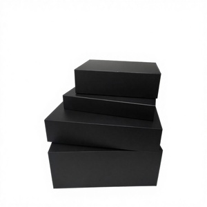 Boîte de vente au détail pliable magnétique en carton noir de 2 mm d'épaisseur, personnalisée en gros, avec doublure en éponge, matériaux recyclés, finition mate - Product Image 3