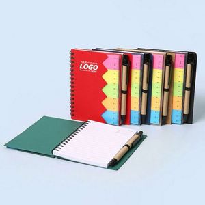 A5 Kraft Notebook with <b>Sticky</b> <b>Notes</b> - Custom Branded Notepads for Office & Events - Product Image 1