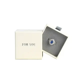 Cassetti scorrevoli personalizzati confezione regalo in carta da imballaggio con anello di lusso con manico per confezione di gioielli con orecchino con logo
