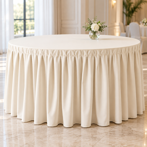 Nappe plissée Scuba pour tables rondes de banquet, résistante aux plis et sur mesure pour les projets de restauration en milieu hôtelier - Product Image 1
