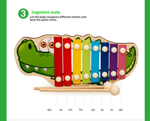 Strumento a percussione a mano per allenamento di musica antica per bambini di <span class=keywords><strong>1</strong></span>-3 anni, xilofono in legno a otto toni, giocattolo educativo per bambini - Product Image 5