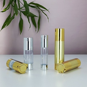 Flacon pompe airless de luxe vide 15ml 30ml 50ml, argent brillant électroplaqué UV, pour crème et lotion - Product Image 6