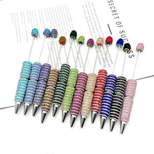 2025 Wholesale Striped Full Diamond Beaded <b>Pen</b> Heavy Industry Ballpoint <b>Pen</b> High Profile Luxury Manual Burst <b>Pen</b> - Product Image 1