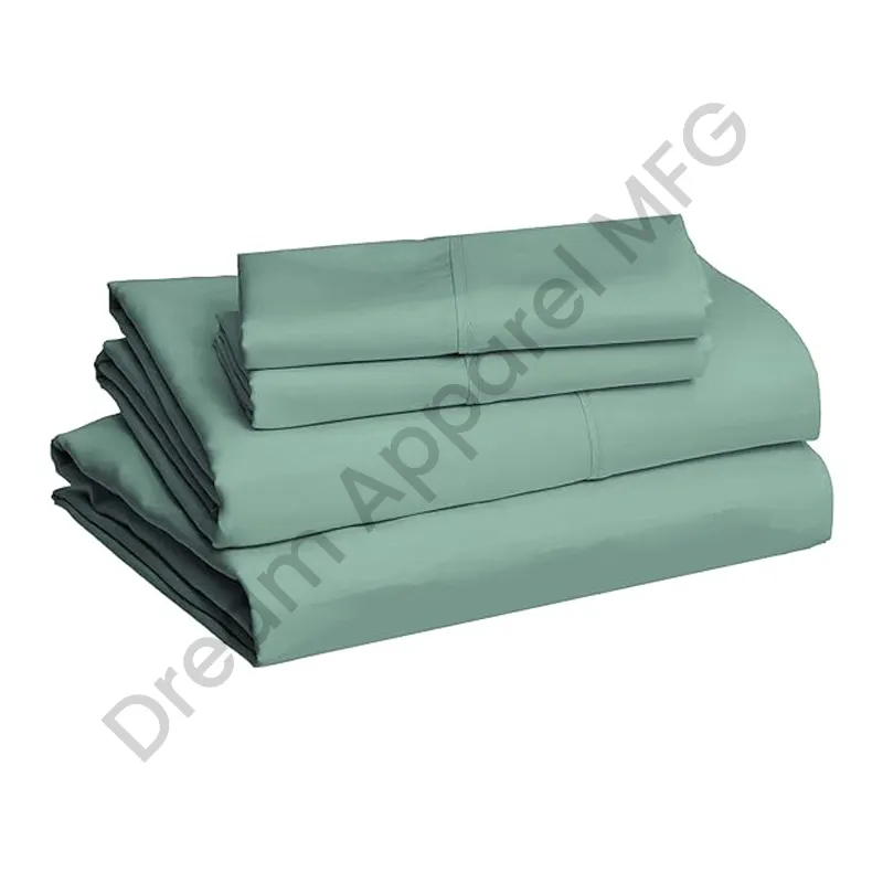 Ensemble de draps en microfibre léger Super doux et facile à entretenir avec poches profondes de 14 pouces, approvisionnement en gros vert émeraude