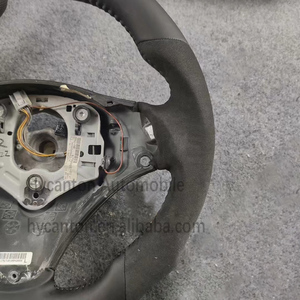 Volante de coche de rayas rojas de cuero Alcantarar personalizado de fábrica M Performance para BMW E90 335i 335 330 - Product Image 3