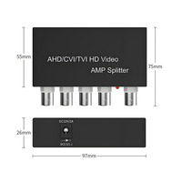 1 in 4 Out AHD CVI TVI CVBS Coaxial HD Video Splitter BNC Distributor Video CCTV 1080P Penguat Sinyal Kamera Keamanan Analog