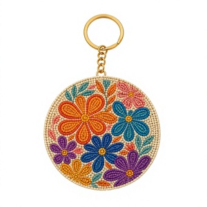 Nouveau porte-clés pour enfants en polyester tissé, brodé et perlé, motif pomme et crayon unique, mignon, pour la rentrée scolaire, breloque de sac pour professeur - Product Image 2