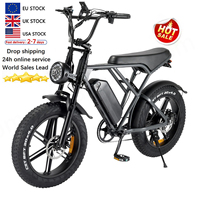 Pour vélo électrique V9 48V 500W/800W/1000W moteur de moyeu arrière Suspension complète gros pneu cadre en acier freins à disque adultes vélo de ville