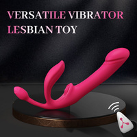 Trägerloser Dildo-Vibrator Tragbares Paar-Sexspielzeug Ferngesteuerter G-Punkt-Vibrator Lesbisches Sexspielzeug für Frauen und Männer