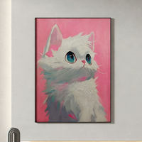 Peinture à l'huile abstraite d'animaux sur toile, faite à la main, sur mesure, encadrée sur châssis en bois, prête à accrocher, pour salon