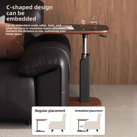 Table d'appoint mobile pour canapé, petite table de salon, table basse, table de chevet relevable de style médiéval pour chambre, bureau d'ordinateur avec rangement