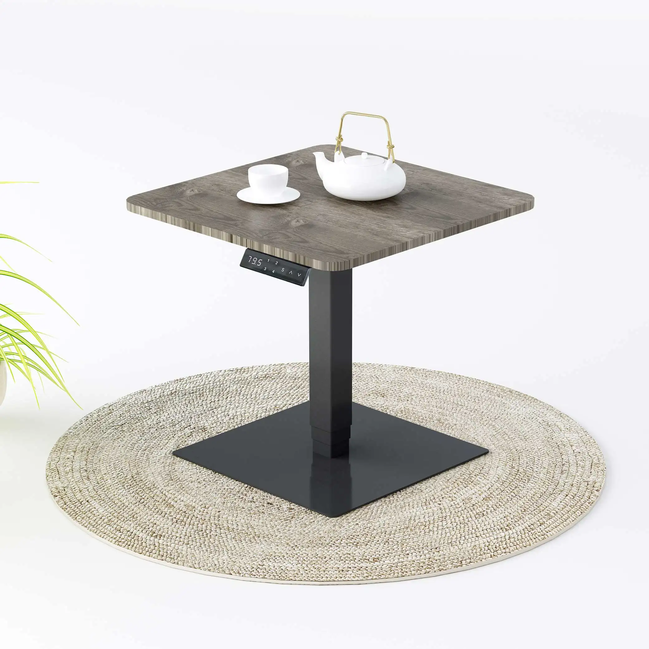 Diseño moderno ajustable en altura de elevación de madera de comedor de mesa de café