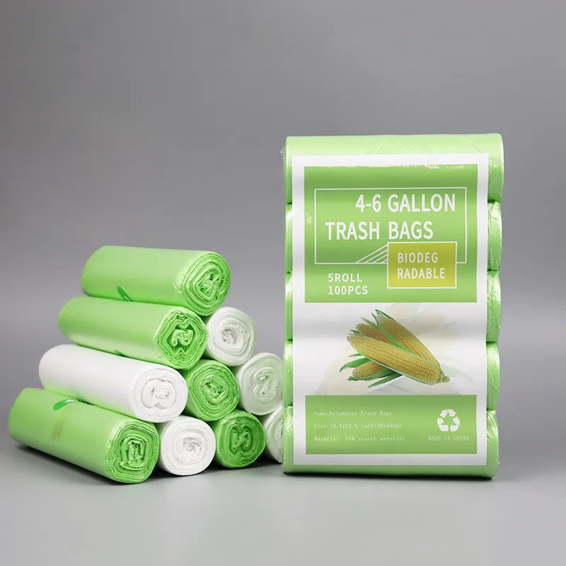 Approvisionnement d'usine 100% sacs poubelle compostables recyclés en plastique résistant PE biodégradables pour entrepreneur en construction