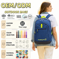 Sac à dos décontracté Ripstop pour sports de plein air avec anneau en D, poche avant, doublure intérieure en maille, pour voyage, randonnée, ordinateur portable, homme/femme, OEM