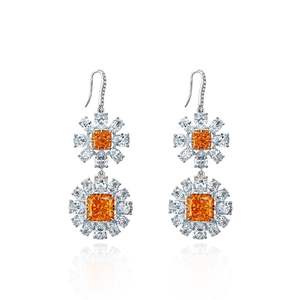 Pendientes de compromiso de plata S925 con diamantes de alto carbono de lujo, joyería de boda para mujer, joyería de regalo - Product Image 1