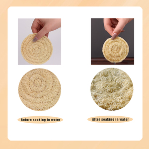 Sous-verres ronds en fibre de loofah au design minimaliste OEM & ODM, sous-verres anti-collision de haute qualité, sous-verres personnalisables - Product Image 4