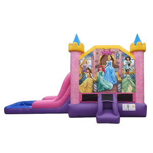 Toboggan gonflable Kiddohop <span class=keywords><strong>Royal</strong></span> Princess en PVC-<span class=keywords><strong>Château</strong></span> rose/violet Flèches jaunes Bleu Piscine Personnalisable Taille/Couleur Capacité <span class=keywords><strong>de</strong></span> 20 enfants - Product Image 1