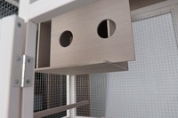 Chilochilo 60 "Cage à oiseaux en bois cage de vol volière avec nid de 4 perchoirs et plateau coulissant pour intérieur extérieur