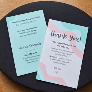 Cartes de visite personnalisées avec logo mat, papier cartonné de haute qualité, cartes de remerciement imprimées pour la promotion de petites entreprises - Product Image 4
