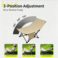 Fauteuil inclinable pliant réglable à 3 positions, siège large, dossier haut, portable, léger, pour camping, pique-nique, jardin