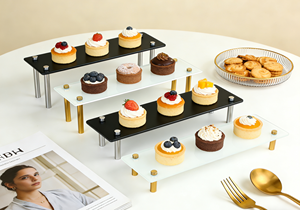 Support à gâteau en verre, présentoir à fruits <span class=keywords><strong>de</strong></span> <span class=keywords><strong>mer</strong></span> pour buffet, <span class=keywords><strong>plateau</strong></span> à fruits, présentoir à desserts, table <span class=keywords><strong>de</strong></span> rangement pour mariage et anniversaire - Product Image 2