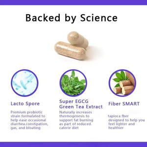 Cápsulas delgadas Probio de etiqueta privada Suplemento dietético con té verde Apoya el manejo del peso Mejora la digestión Cápsulas para el hombre - Product Image 6