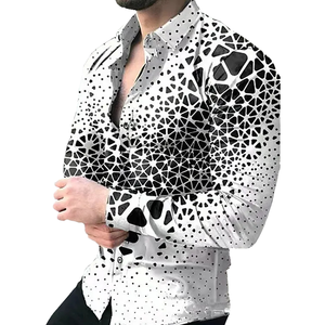 Nouvelle Arrivée Chemises Décontractées Slim Fit à Manches Courtes pour Hommes Personnalisables Vente Directe Usine Fermeture Simple Boutonnage Imprimé - Product Image 4