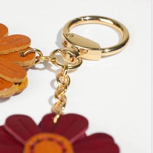 Hr Decorative Keyring Durable Boho Accessories <b>Ring</b> Genuine Leather <b>Key</b> Chain With Flower for Gifts - Product Image 6