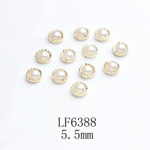Décorations d'ongles en alliage métallique argenté et doré à dos plat, petites breloques 3D encadrées de perles, accessoires de manucure - Product Image 5