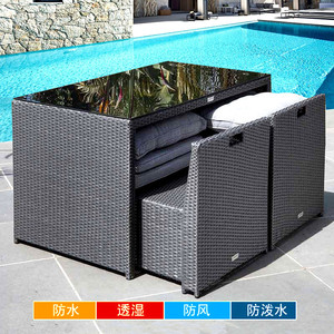 DAIYA Outdoor Patio Furniture with Glass <strong>Table</strong> - Product Image 4