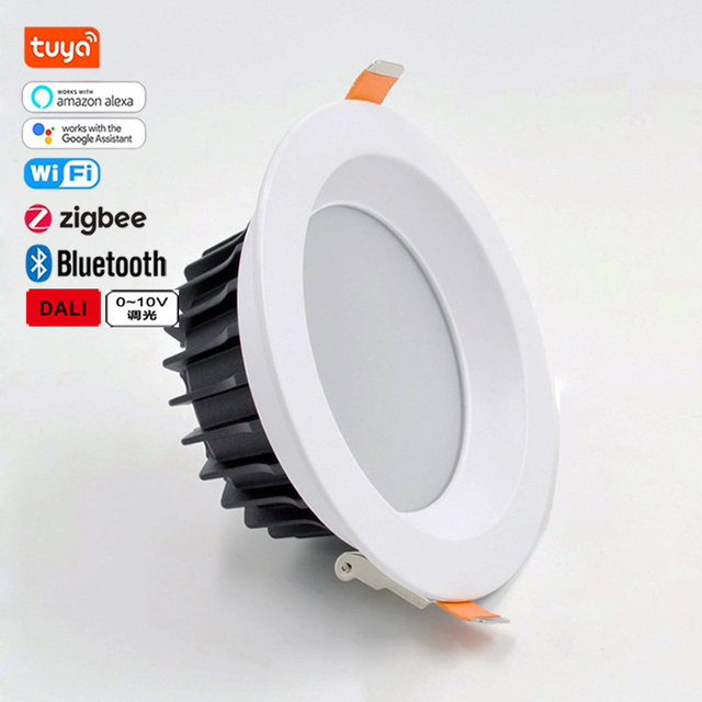 Smart Dimmable Tuya Zigbee LED Downlight 7w-40w Range Modern IP44 Aluminum for Home & Hotel Recessed CCT Lighting