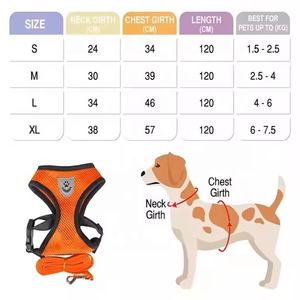 Caratteristiche uniche guinzaglio in poliestere attaccato alla moda traspirante e resistente gilet imbracatura cane per esterni - Product Image 6