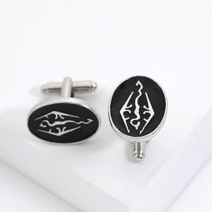 Nuevos Accesorios de Moda en Oferta, Gemelos de Camisa para Hombre con Diseño de Dinosaurio, Skyrim, Elder Scrolls, Dragón, Estilo Francés de Lujo, Accesorios Versátiles - Product Image 4