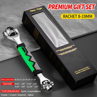Coffret cadeau : Clé à molette industrielle en caoutchouc, outil multifonction, ensemble de perceuses hydrauliques, outils à main à percussion, ensemble de clés à cliquet à tête flexible