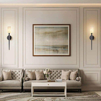 Applique murale de luxe italienne minimaliste en albâtre, luminaire mural à longue tige pour chambre à coucher, chevet, salon, hall d'hôtel, villa