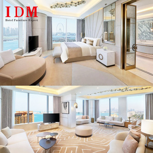 IDM Dubai Tarzı 5 Yıldızlı Otel Oda Mobilya Seti Modern Ahşap Lüks Yatak Odası Takımı Apartman Otel İçin King Size Anahtar Teslim Çözüm - Product Image 3