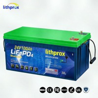Batería de Litio de Ciclo Profundo LiFePO4 de 24V 100AH, Grado A, para Almacenamiento Doméstico, con BMS Inteligente RS485, Terminal M8, 6000 Ciclos, CE, RoHS, IP67, OEM, ODM