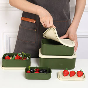 โรงงานขายส่ง Syh704 ชุดกล่องอาหารกลางวันซิลิโคนสำหรับเด็ก 4 ชิ้น ปลอดสาร BPA ภาชนะเก็บอาหารเกรดอาหาร 100% สำหรับเด็ก - Product Image 6