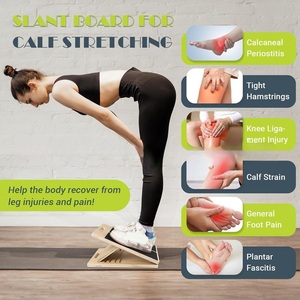 Planche de tension en bois Dispositif de tension incliné réglable pliant à usage domestique pour étirer les muscles du mollet - Product Image 5