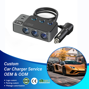 Chargeur de <span class=keywords><strong>voiture</strong></span> portable GXYKIT GC06 12-24V à succès avec 3 prises allume-cigare et 3 ports USB à charge rapide PD35W simultanée - Product Image 1