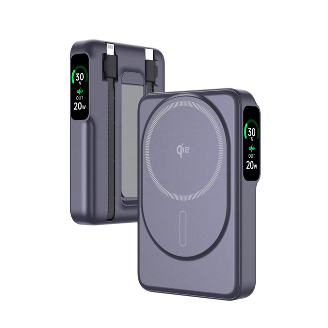 Qi2 10000mAh Wireless Power Bank 2-in-1 15W Magnetic Charger Battery Pack Fast 18W Output for iPhone Type-C Input